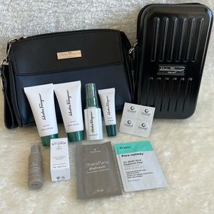 Salvatore ferraggamo cosmetic pouches and skin care bundles